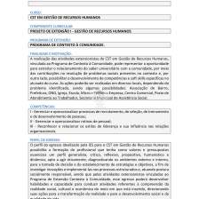 Projeto de extensão Gestão em Recursos Humanos