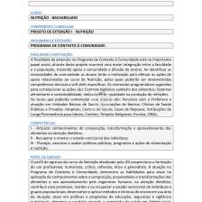 Projeto de extensão I Nutrição