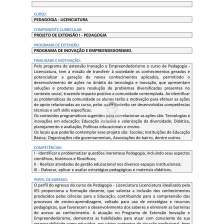 Projeto de Extensão I Pedagogia