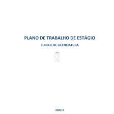 Plano de trabalho de estágio cursos de licenciatura 2022.2 – Estágio II anos iniciais do ensino fundamental (Pedagogia)