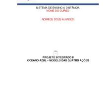 Projeto integrado II Oceano azul – Modelo das quatro ações