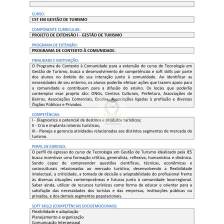 PROJETO DE EXTENSÃO I - GESTÃO DE TURISMO