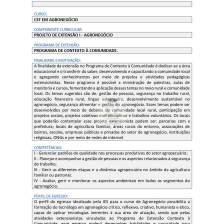 PROJETO DE EXTENSÃO I - AGRONEGÓCIO