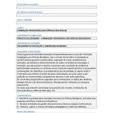 Projeto de Extensão I - Ciências Biológicas