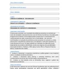 Projeto de Extensão I Ciências Econômicas