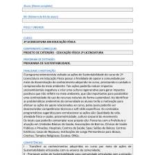 PROJETO DE EXTENSÃO - EDUCAÇÃO FÍSICA 2ª LICENCIATURA