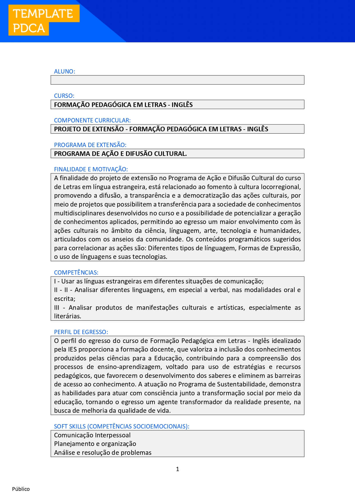 Plano de Curso - Plam, PDF, Formação complementar