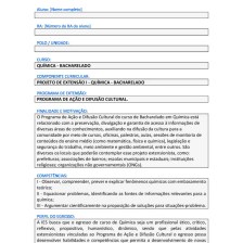 PROJETO DE EXTENSÃO I - QUÍMICA - BACHARELADO