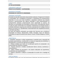 projeto de extensão ii gastronomia