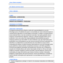 Projeto de Extensão II – Psicologia