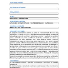 Projeto de Extensão II – Matemática