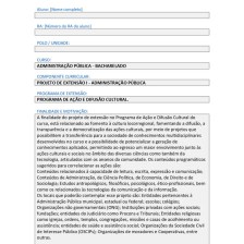 Projeto de extensão I Administração Pública