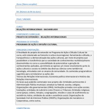 Projeto de extensão I Relações internacionais