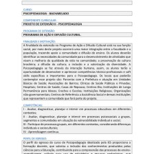 Projeto de Extensão II – Psicopedagogia
