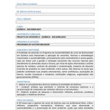 Projeto de extensão II Química – Bacharelado