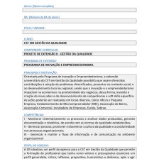 Projeto de Extensão II – Gestão da Qualidade