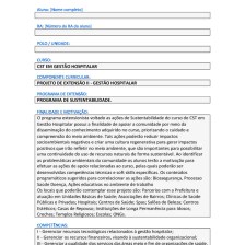 Projeto de Extensão II – Gestão Hospitalar