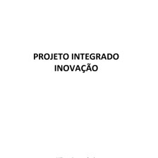 Projeto Integrado Inovação – Gerontologia