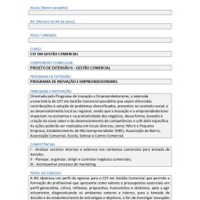 Projeto de Extensão II – Gestão Comercial