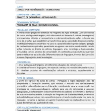 Projeto de extensão II Letras Português Inglês