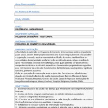 Projeto de Extensão II – Fisioterapia