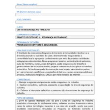 Projeto de Extensão II – Segurança no Trabalho