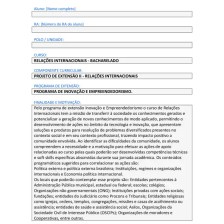 Projeto de Extensão II – Relações Internacionais