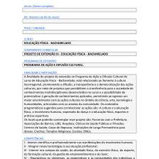 Projeto de Extensão III - Educação Física Bacharelado