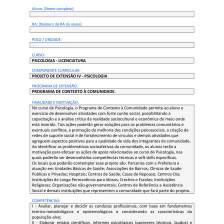 Projeto de Extensão IV - Psicologia