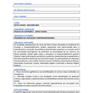 Projeto de Extensão II - Artes Visuais