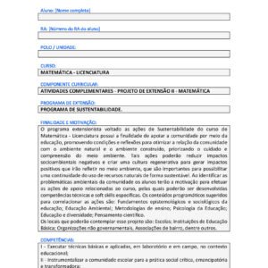 Projeto de Extensão II - Matemática