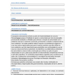 Projeto de extensão I Psicopedagogia