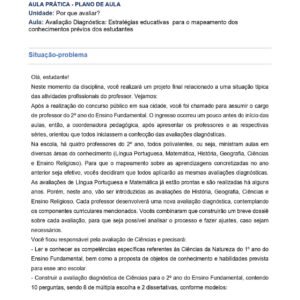 Plano de Aula - Práticas Pedagógicas - Gestão da aprendizagem