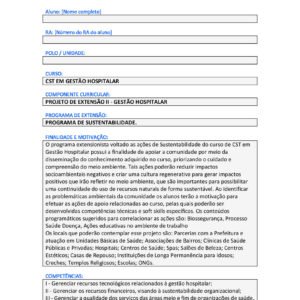 Projeto de Extensão II - Gestão Hospitalar