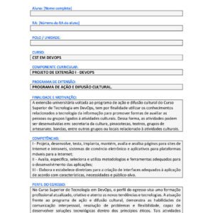 Projeto de Extensão I - DevOps