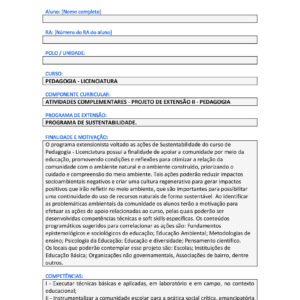 Projeto de Extensão II - Pedagogia