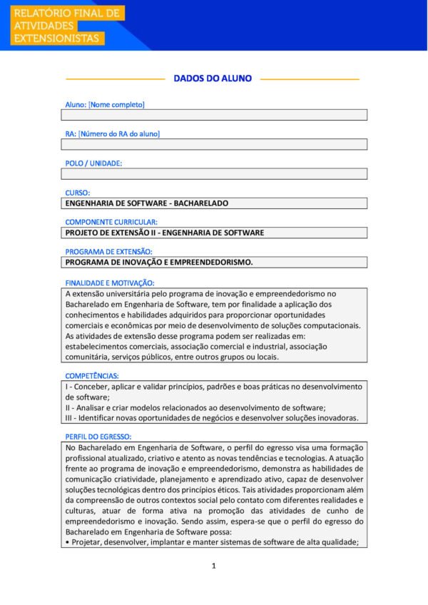 Projeto Integrado II - Engenharia de Software - Pronto Unopar Anhanguera