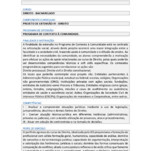 Projeto de extensão IV Direito