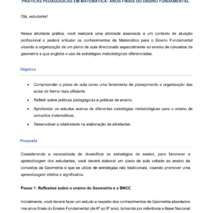Práticas Pedagógicas em Matemática: Anos finais do ensino fundamental