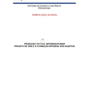 Portfólio Projeto de Vida e a formação integral dos sujeitos