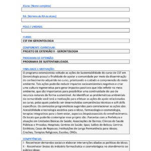 Projeto de Extensão II - Gerontologia