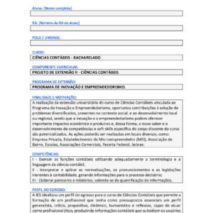 Projeto de Extensão II - Ciências Contábeis
