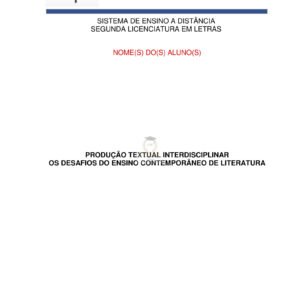 Portfólio Os desafios do ensino contemporâneo de literatura