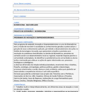 Projeto de Extensão II - Biomedicina