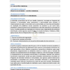 Projeto de extensão I Gestão Comercial