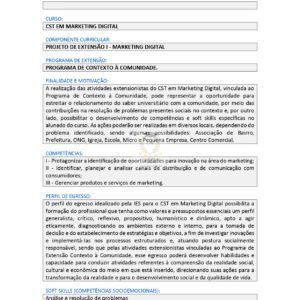 Projeto de extensão I - Marketing Digital