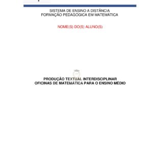 Portfólio Oficinas de Matemática para o Ensino Médio