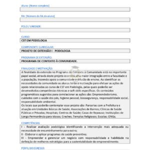 Projeto de extensão I - Podologia