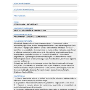 PROJETO DE EXTENSÃO II - ODONTOLOGIA