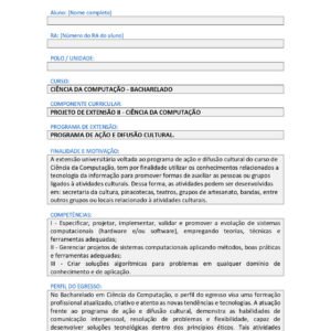 Projeto de Extensão - Ciência da Computação II